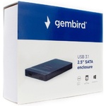 Внешний корпус для HDD 2.5" Gembird EE2-U31S-2, пластик, чёрный, USB Type-c
